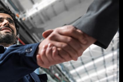 Become a dealer, shaking hands