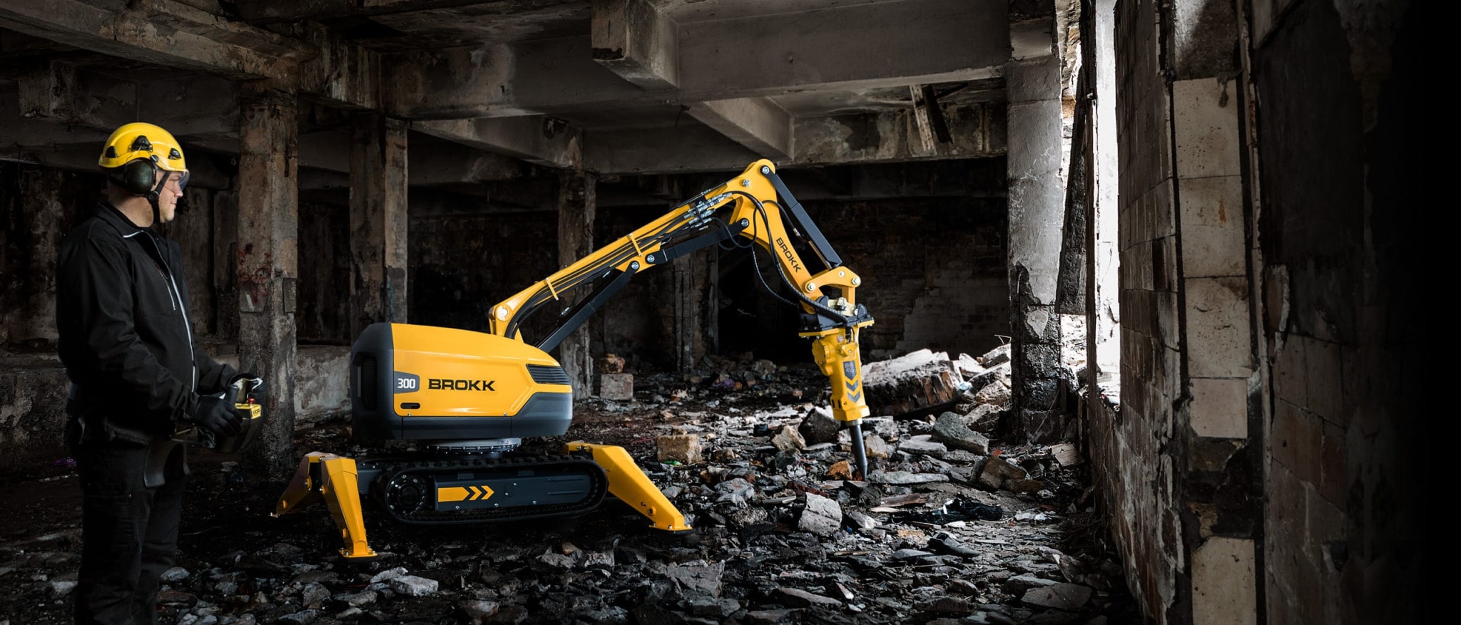Brokk 300 with breaker operator