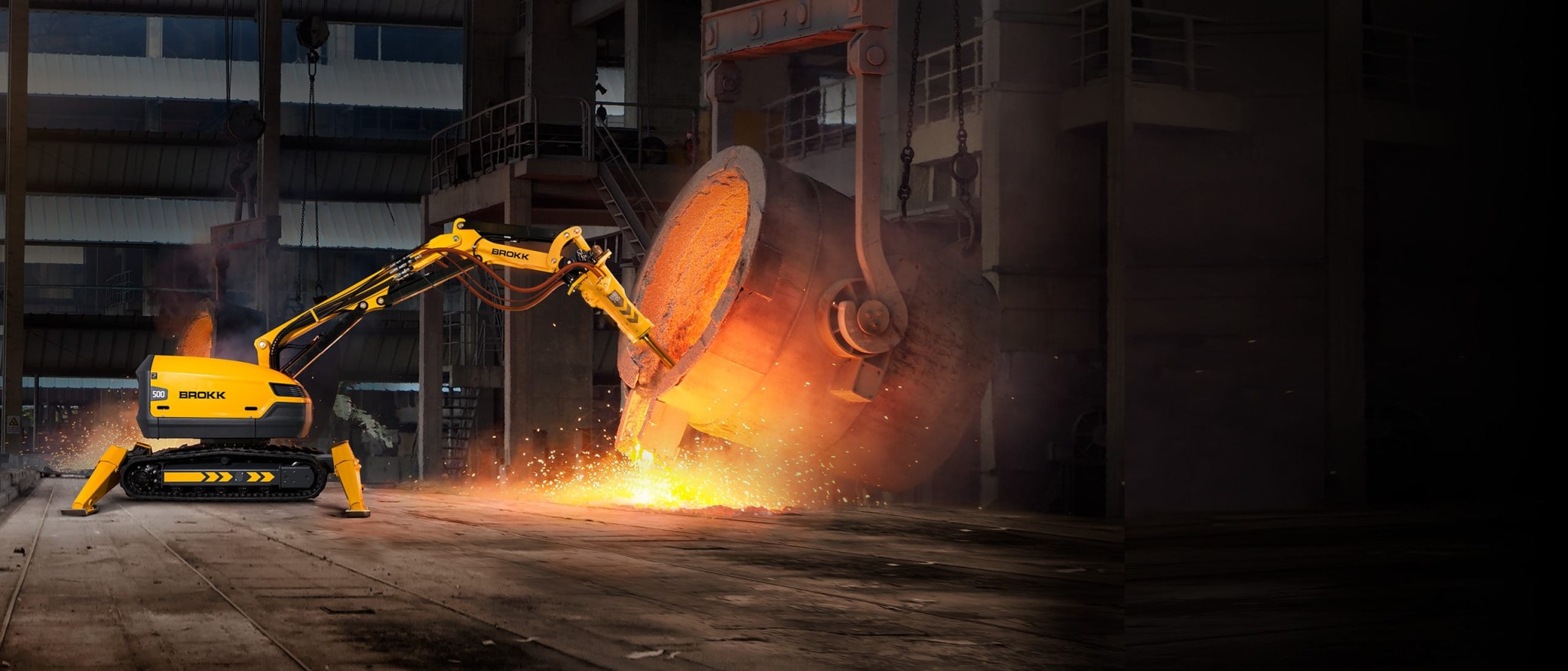 Brokk 500 met BHB705 metaalverwerking