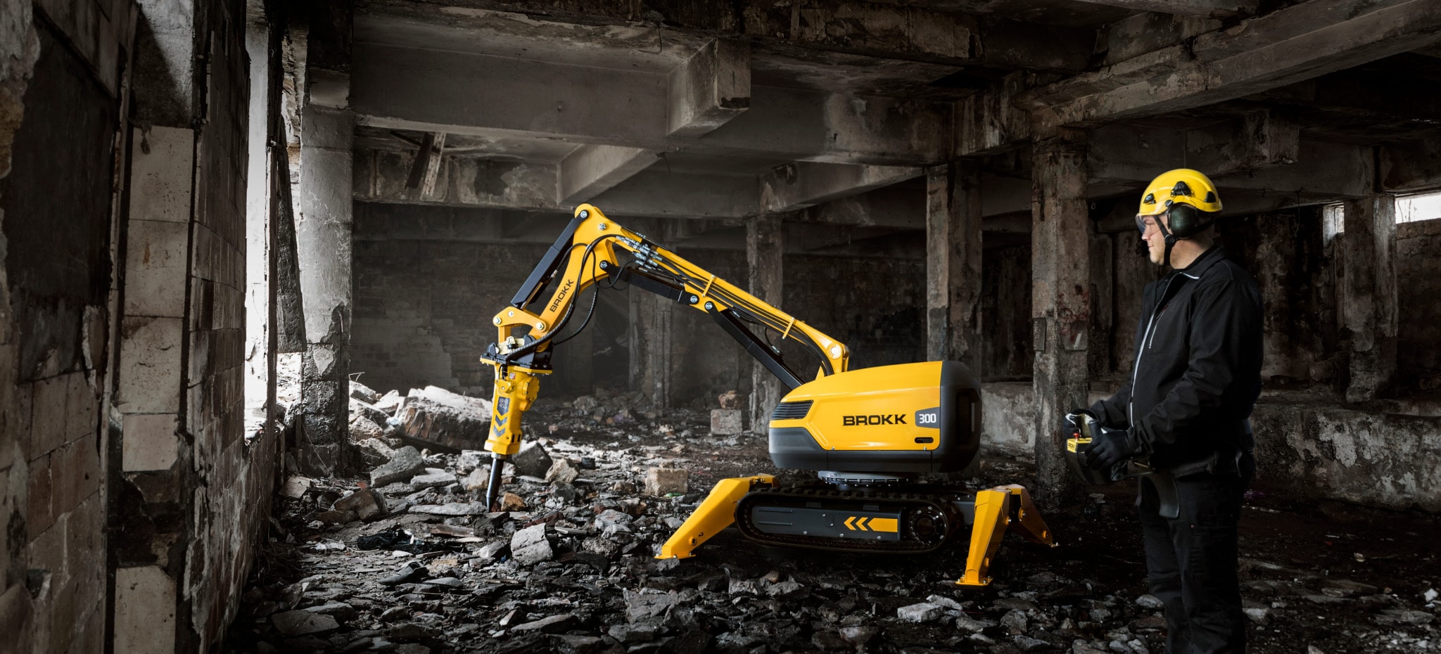 Brokk 300 and operator