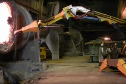 Brokk 800 ladle mouth steel germany